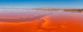 Pink salt ponds at Alviso Marina County Park Royalty Free Stock Photo