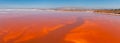 Pink salt ponds at Alviso Marina County Park Royalty Free Stock Photo