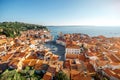 Aerial view on Piran town Royalty Free Stock Photo