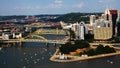 Aerial view of the Pittsburgh, Pennsylvania skyline Royalty Free Stock Photo