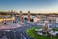 Aerial View on Placa Espanya and Montjuic Hill Royalty Free Stock Photo