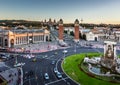 Aerial View on Placa Espanya and Montjuic Hill Royalty Free Stock Photo