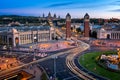 Aerial View on Placa Espanya and Montjuic Hill Royalty Free Stock Photo