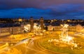 Aerial View on Placa Espanya and Montjuic Hill with National Art Museum of Catalonia, Barcelona, Spain Royalty Free Stock Photo