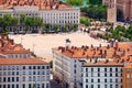 Aerial view of Place Bellecour, Lyon, France Royalty Free Stock Photo