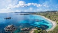 Aerial view with Plage de Tamaricciu, Corsica