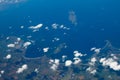 Aerial view from plane. Flight from Helsinki to Amsterdam Royalty Free Stock Photo