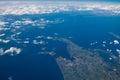 Aerial view from plane. Flight from Helsinki to Amsterdam Royalty Free Stock Photo