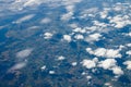 Aerial view from plane. Flight from Helsinki to Amsterdam Royalty Free Stock Photo