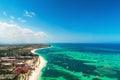 Aerial view from the plane over Punta Cana, Dominican Republic Royalty Free Stock Photo