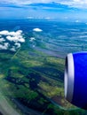 aerial view from plane on stormy day in New Orleans swamp Royalty Free Stock Photo