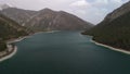 Aerial view Plansee lake in Austrian Alps. See Tirols Plansee. Plansee im Bezirk Reutte, Tirol, Osterreich innerhalb der