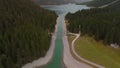 Aerial view Plansee lake in Austrian Alps. See Tirols Plansee. Plansee im Bezirk Reutte, Tirol, Osterreich innerhalb der