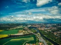 Aerial view of plantation field