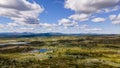 Aerial view of plateau along high mountain route at mountain road peer gynt vegen road norway Royalty Free Stock Photo