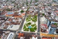 Aerial view of the Plaza de Armas in Iquitos, Peru in the Amazon jungle