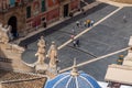 Aerial view of Plaza de Cardenal Belluga in Murcia, Spain