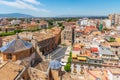 Aerial view of Plaza de Cardenal Belluga in Murcia, Spain