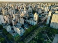 aerial view of Plaza Moreno Fountain in la plata town in Argentina Royalty Free Stock Photo