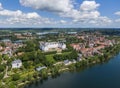 Aerial view of Ploen castle and old town Royalty Free Stock Photo
