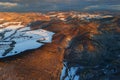 Aerial view of Podpolanie region near Dubravica village region during winter from air balloon Royalty Free Stock Photo