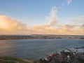 Aerial view of the Point Loma and San Diego bay Royalty Free Stock Photo