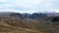 Aerial view of Poisen Glen next to Mount Errigal, the highest mountain in Donegal - Ireland.