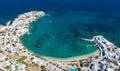 Aerial view of Pollonia town. Milos island, Greece Royalty Free Stock Photo