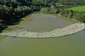 Aerial view of the polluted Ruzin reservoir in Slovakia Royalty Free Stock Photo