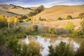 Aerial view of a pond in Garin Dry Creek Pioneer Reginal Park Royalty Free Stock Photo