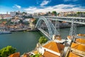 Ponte Luis Bridge over Douro River, Porto Oporto city, Portugal Royalty Free Stock Photo