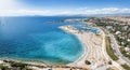 Aerial view of the popular Glyfada coast, south Athens Royalty Free Stock Photo