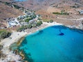 Aerial view of the popular Koundouros Beach at Kea, Tzia island Royalty Free Stock Photo