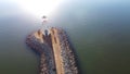 Aerial view popular Lighthouse with tourist at Lake Hefner, northwestern Oklahoma City, Oklahoma, USA Royalty Free Stock Photo