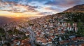 Aerial view of the popular mountain village Arachova, Boiotia, Greece