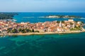 Aerial view of Porec town, Croatia