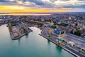 Aerial view of the port of Bourgas in Bulgaria Royalty Free Stock Photo
