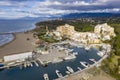 Aerial view of the port of cabopino in the municipality of Marbella, Andalusia Royalty Free Stock Photo