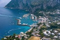 Aerial view of port on Capri Island Royalty Free Stock Photo