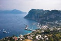 Aerial view of port on Capri Island Royalty Free Stock Photo