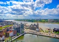 Aerial view of the port and docks in Antwerp, Belgium Royalty Free Stock Photo