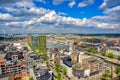 Aerial view of the port and docks in Antwerp, Belgium Royalty Free Stock Photo