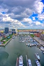 Aerial view of the port and docks in Antwerp, Belgium Royalty Free Stock Photo