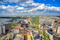 Aerial view of the port and docks in Antwerp, Belgium Royalty Free Stock Photo