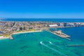 Aerial view of a port in Geraldton, Australia Royalty Free Stock Photo