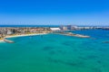 Aerial view of a port in Geraldton, Australia Royalty Free Stock Photo