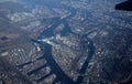 Aerial view of port of Hamburg Royalty Free Stock Photo