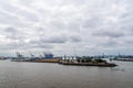 Aerial view of the port of Hamburg Royalty Free Stock Photo