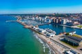 Aerial view of port of Helsingborg in Sweden Royalty Free Stock Photo