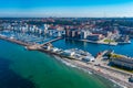 Aerial view of port of Helsingborg in Sweden Royalty Free Stock Photo